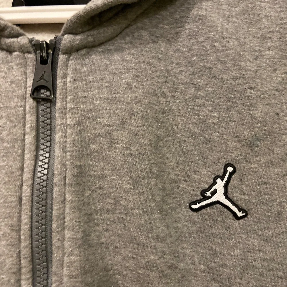 Jordan Jumpman Full-Zip Hoodie Large Grey Hooded Flight Essential Sweatshirt GUC